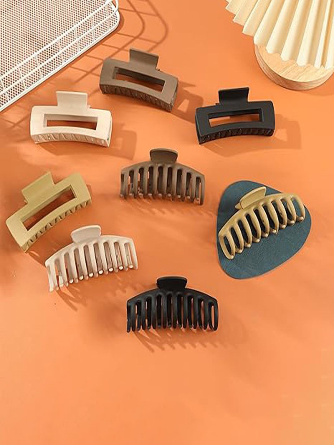

Xivir Set Of 8 Women Claw Clip, Brown