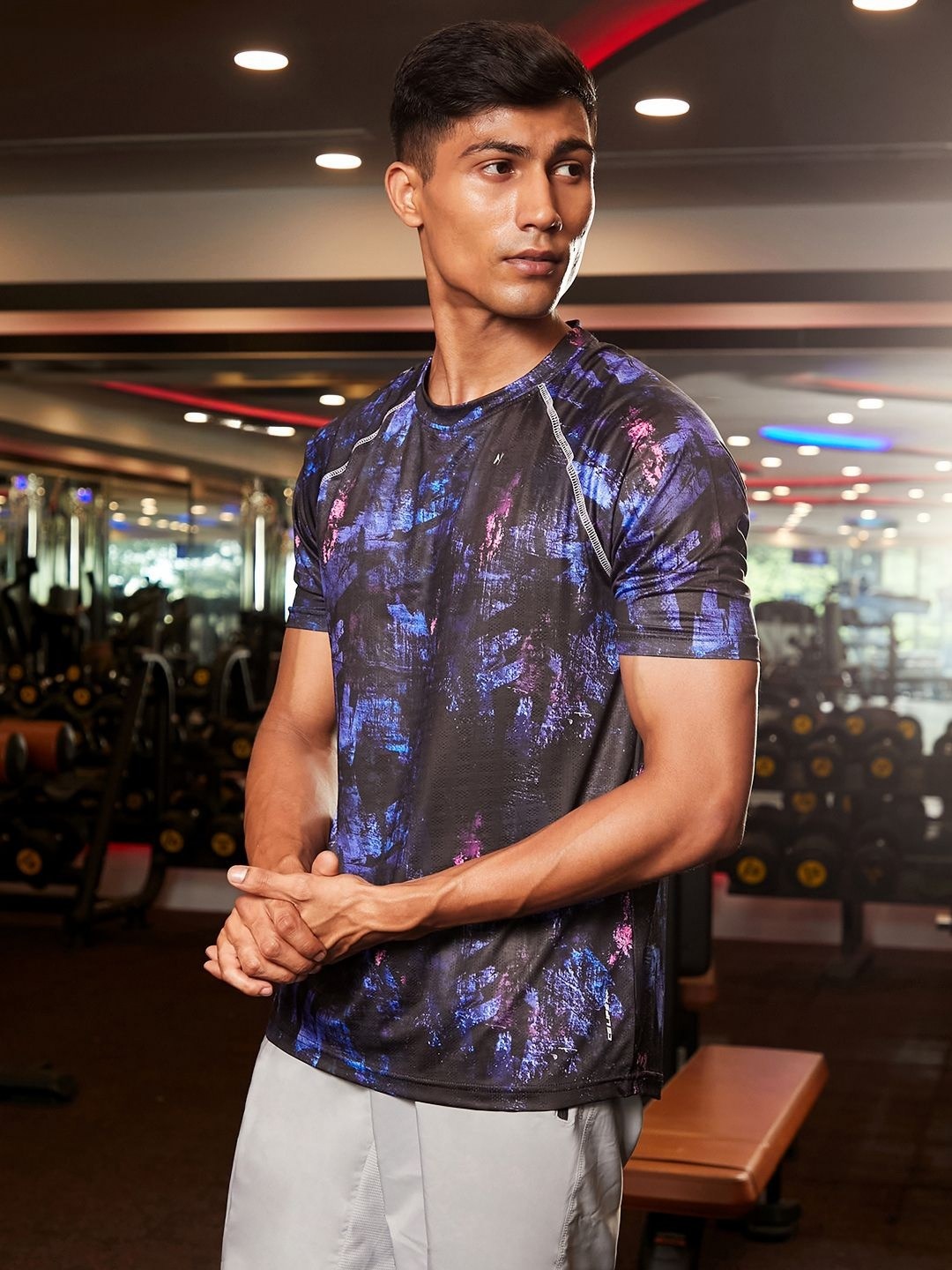 

CS LIFE Men Abstract Printed Round Neck T-shirt, Multi