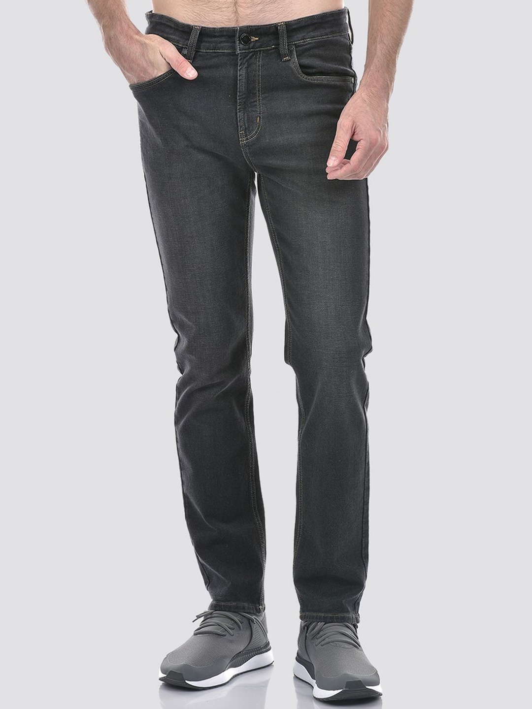

Numero Uno Men Slim Fit Light Fade Stretchable Jeans, Grey