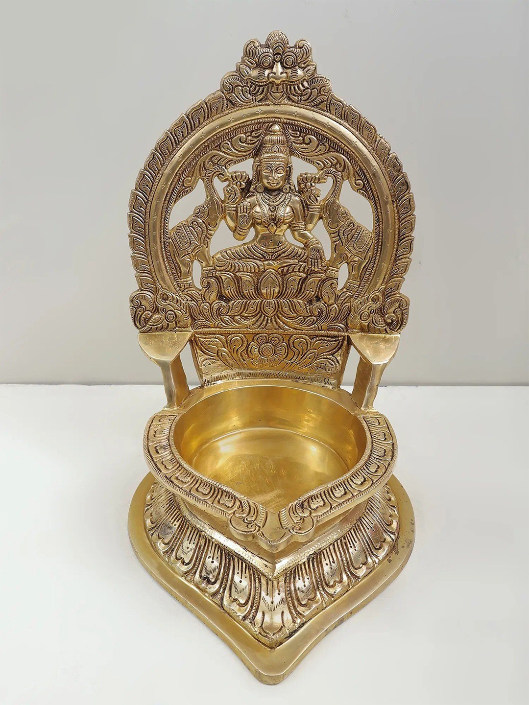 

Exotic India Brass Lakshmi Oil Lamp, Gold