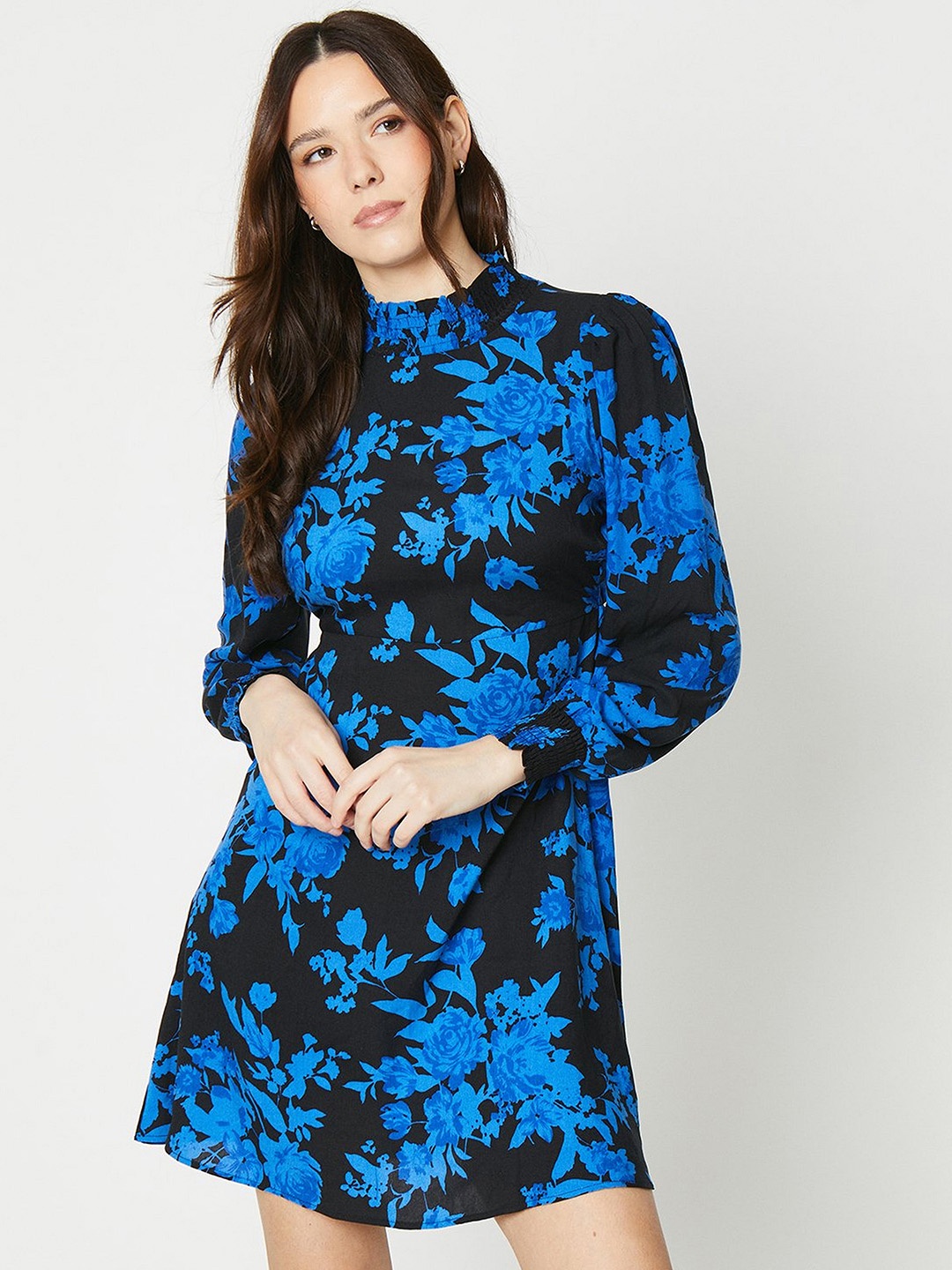 

DOROTHY PERKINS Floral Print Fit & Flare Dress, Black