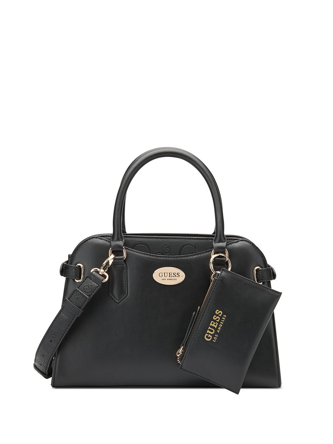 

GUESS PU Structured Satchel, Black