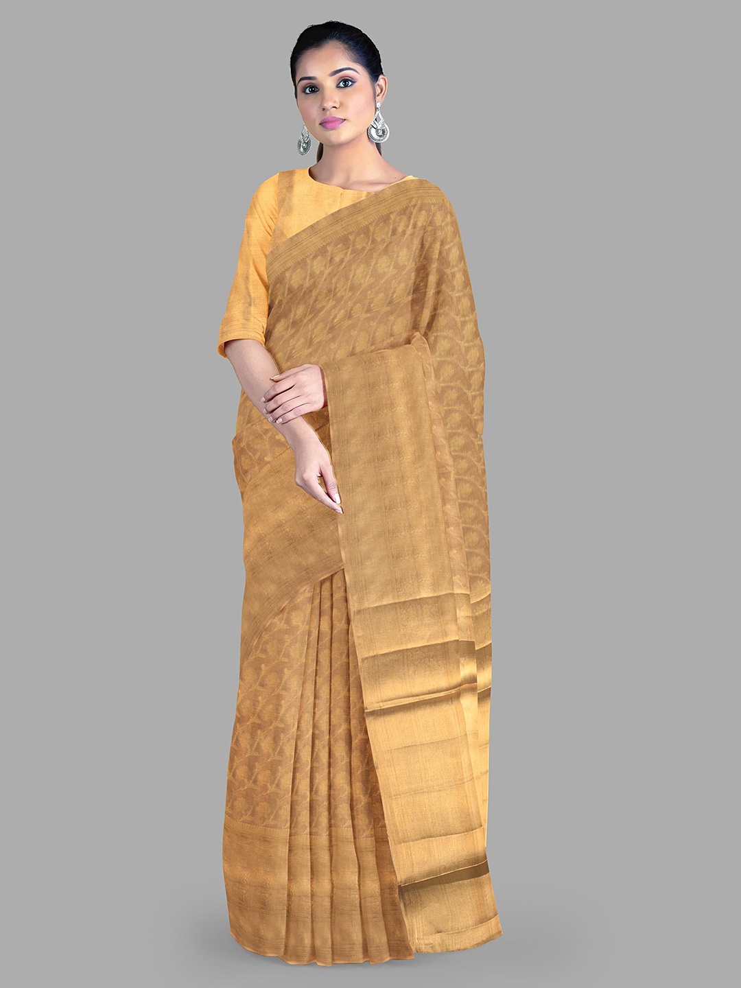 

The Chennai Silks Floral Organza Banarasi Saree, Gold