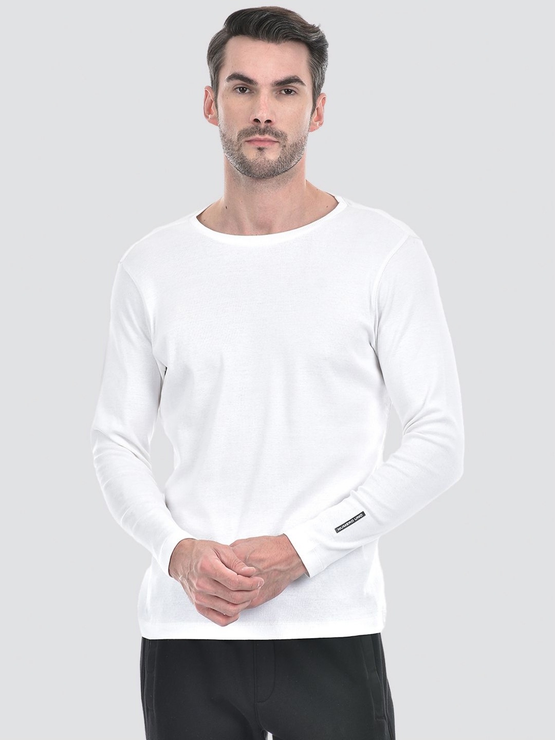 

Numero Uno Men Solid Round Neck Cotton Slim Fit T-shirt, White