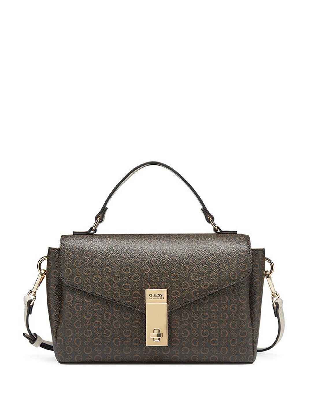 

GUESS Printed Structured Satchel, Black