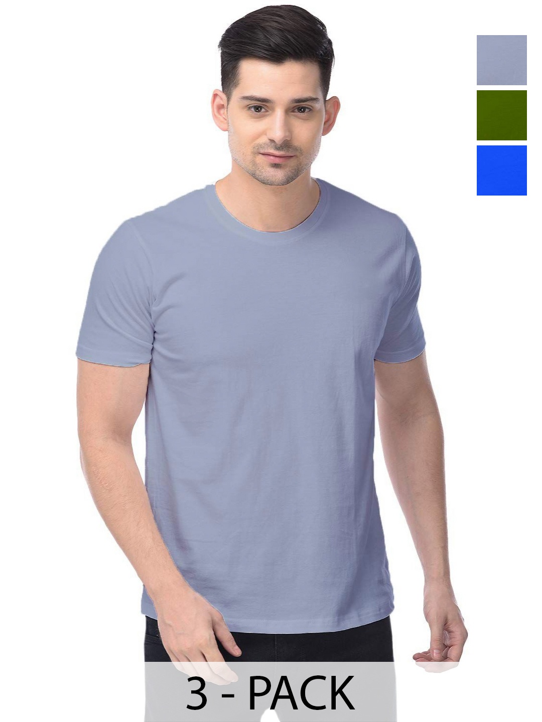 

COLOR CAPITAL Unisex Pack Of 3 Cotton T-Shirts, Na