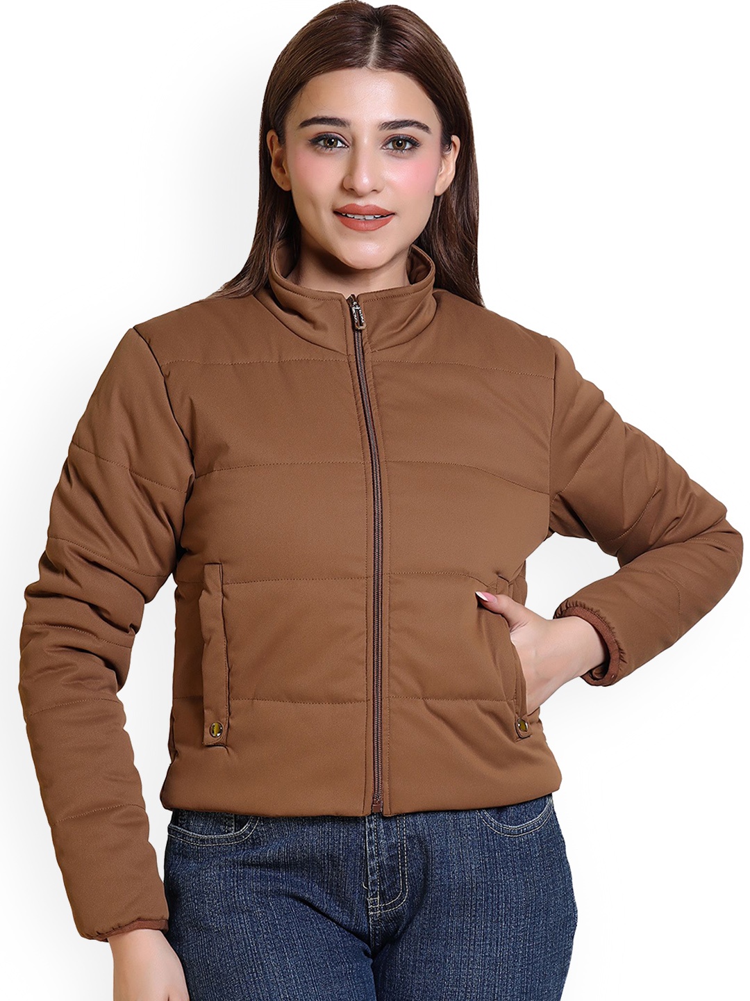 

Brazo Women Lightweight Crop Padded Jacket, Tan