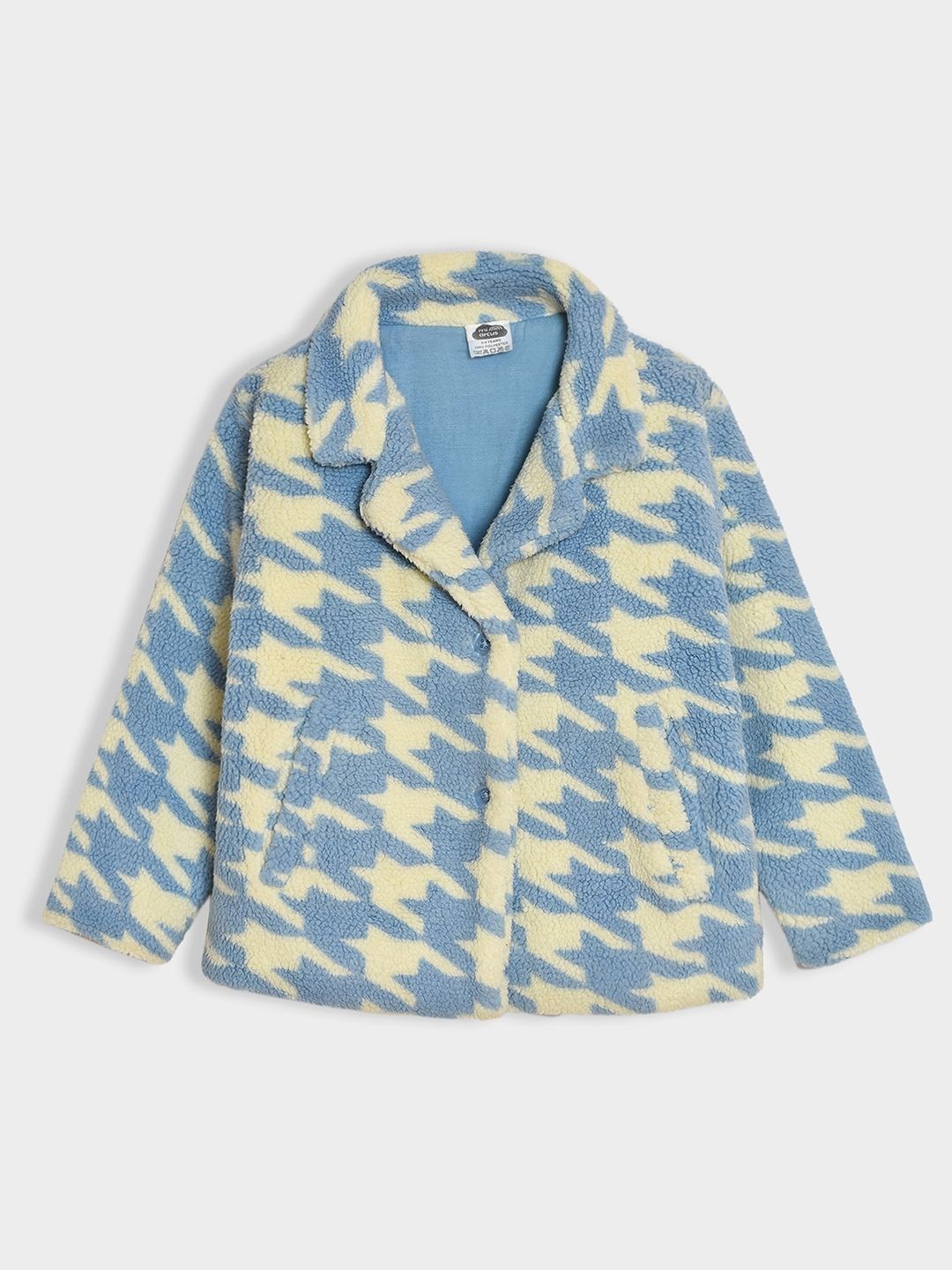 

MiArcus Girls Pattern Printed Sherpa Coats, Blue