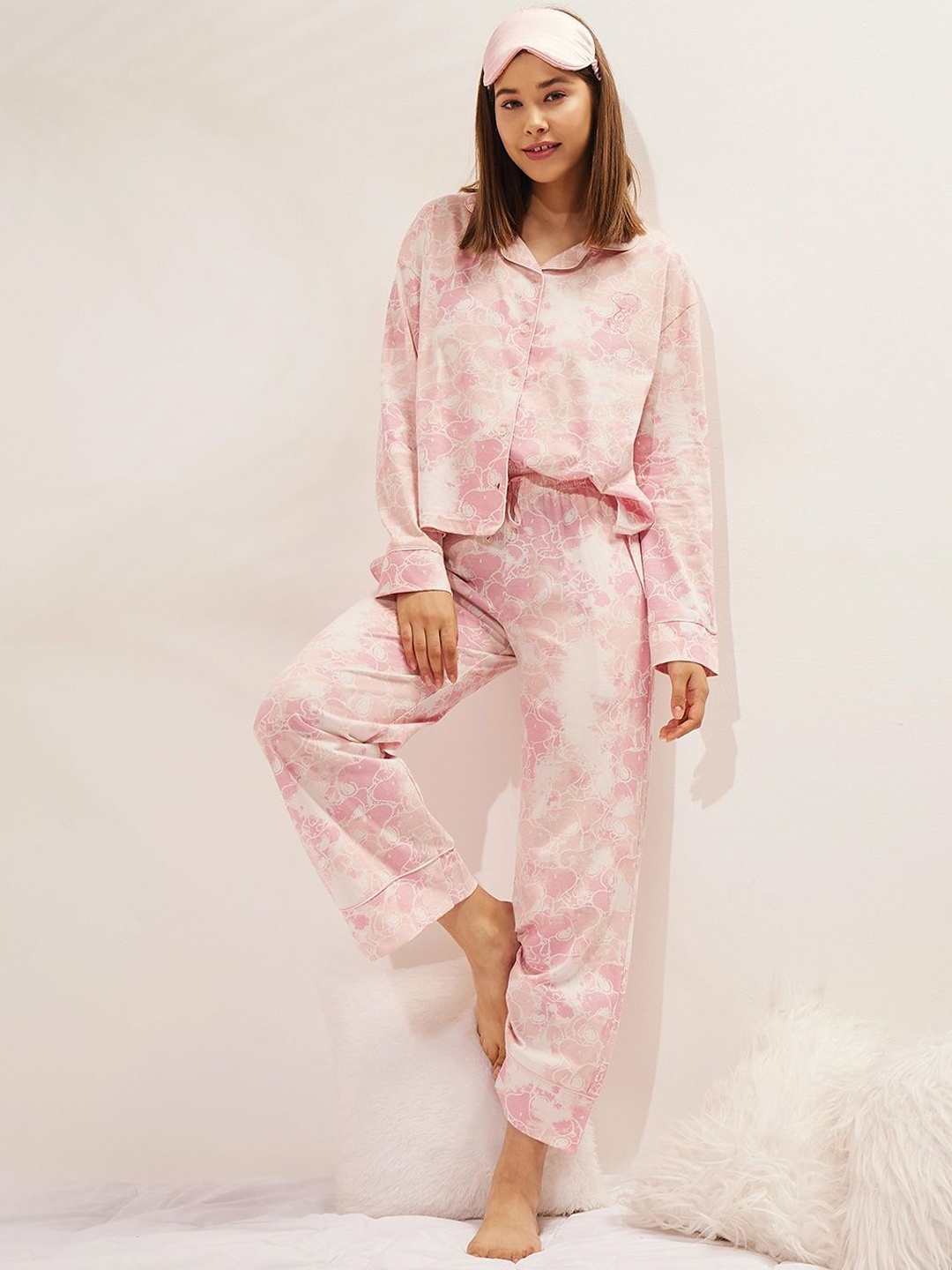 

Sweet Dreams Snoopy Fest Pure Cotton Pyjama Set, Pink