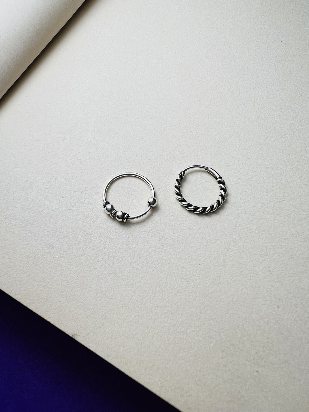 

Arte Jewels Set Of 2 Sterling Silver Ring Nosepin