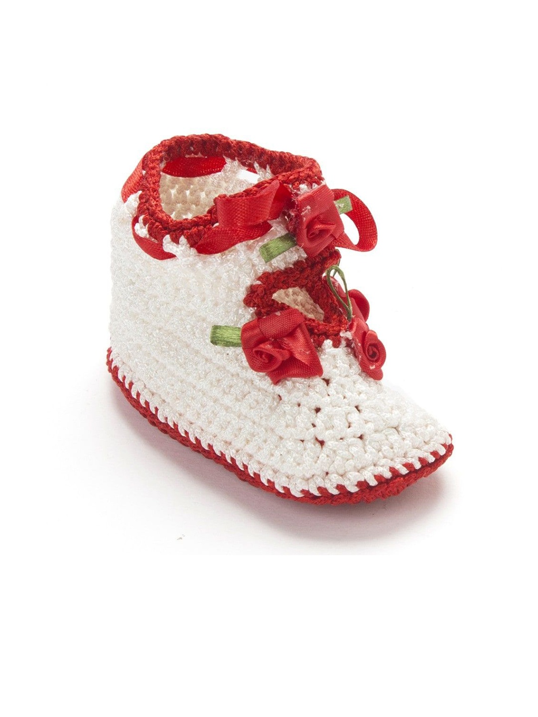 

FUNKRAFTS Infant Girls Crochet Baby Booties, White