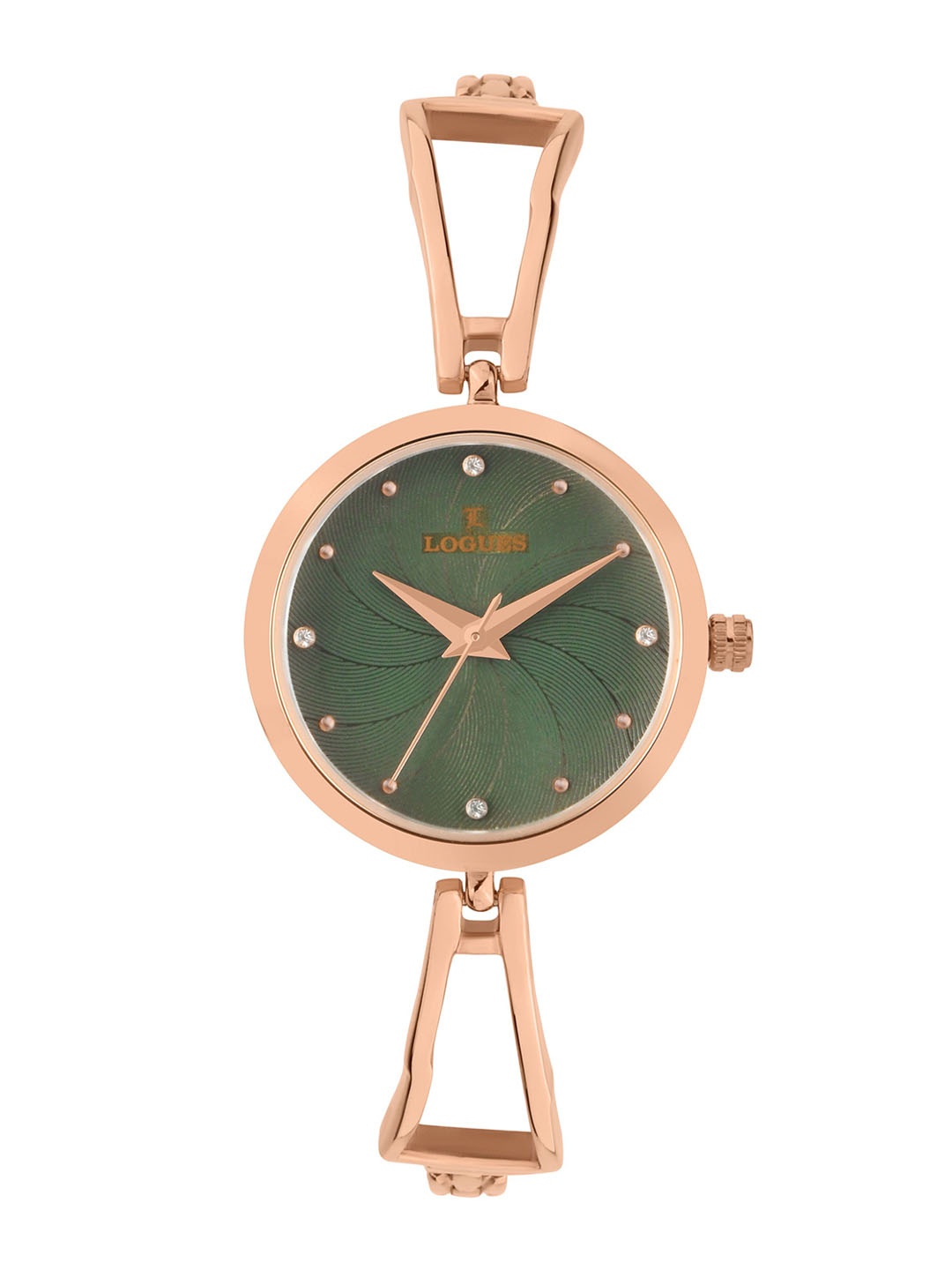 

L LOGUES Women Brass Dial & Bracelet Style Straps Analogue Watch L E-710 WM-10, Green