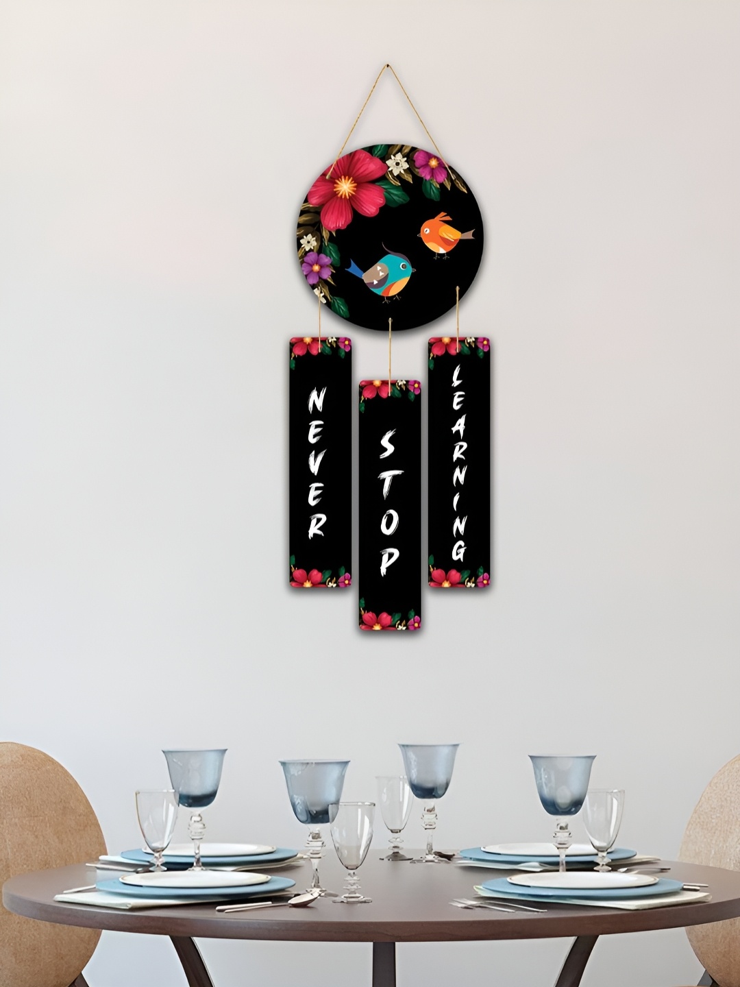 

CLAWCRAFTS Black and Pink Quote Detail Wooden Wall Hanging