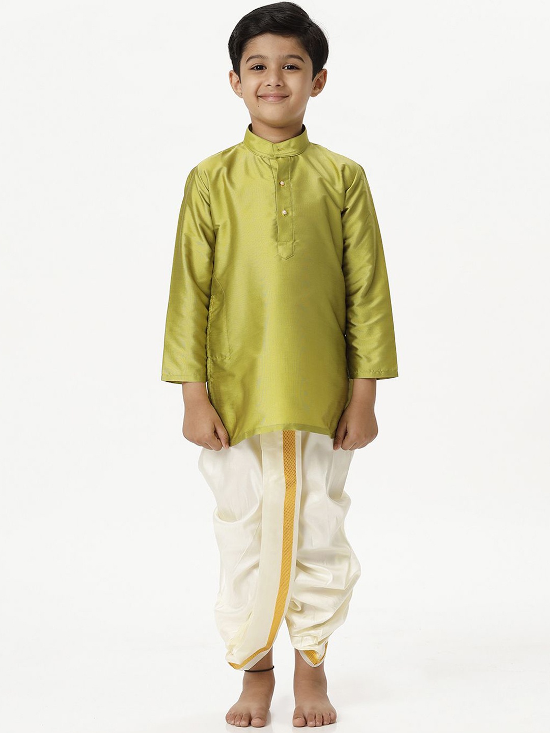 

Ramraj Boys Kurta With Panchakacham, Green