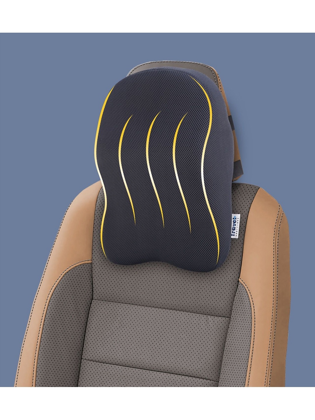 

Travel Blue Grey Memory Foam Filling Ultra Soft Breathable Car Seat Head Rest Pillow