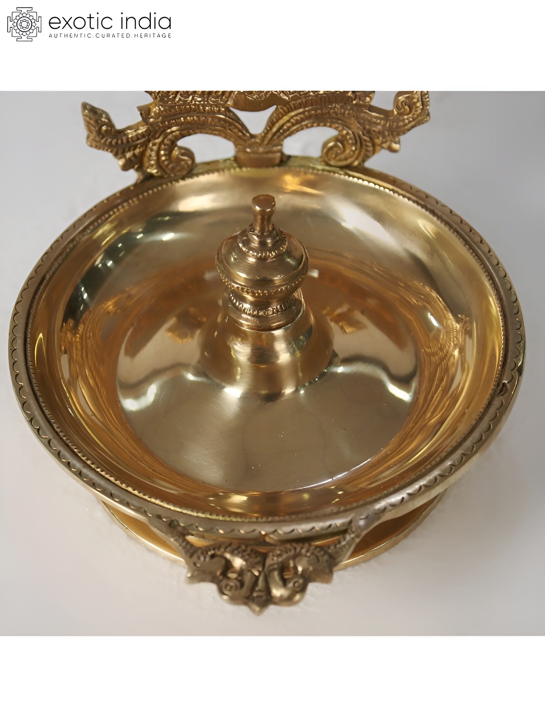 

Exotic India Brass Lamp with Jali, Gold