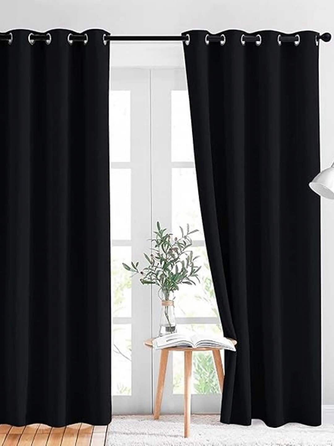 

Innovative Edge Black 2 Pieces Black Out Long Door Curtains