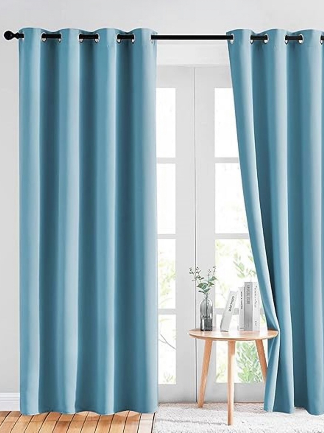 

Innovative Edge Turquoise Blue 2 Pieces Black Out Long Door Curtains