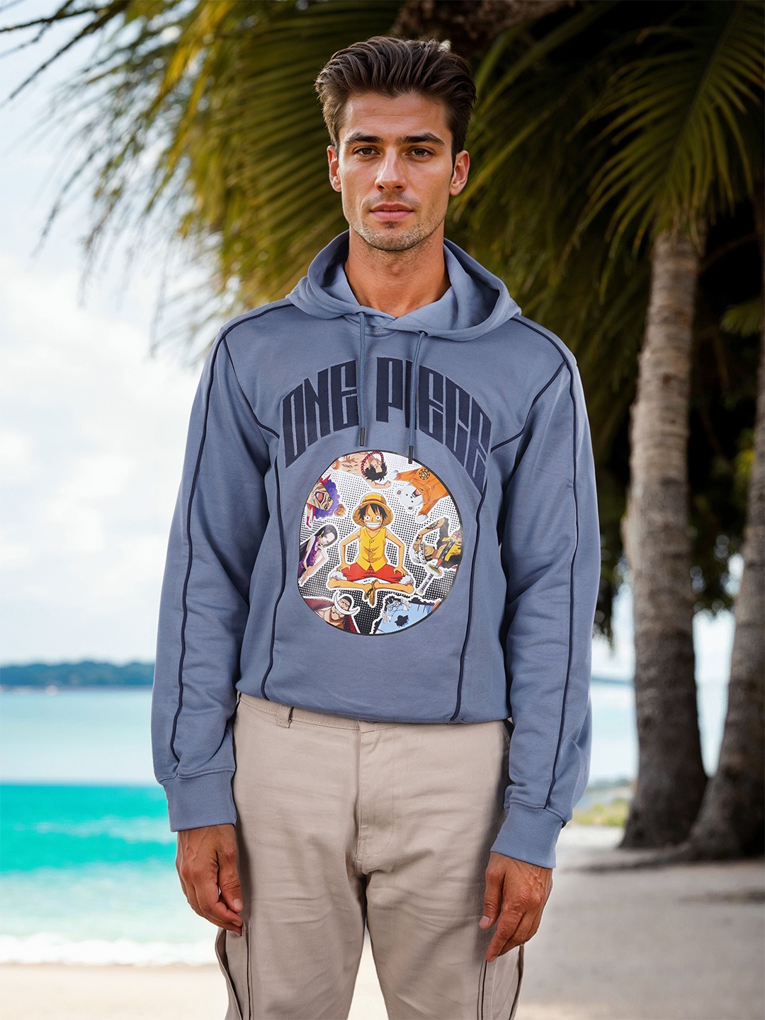 

Celio Men Printed Hooded Sweatshirt, Blue
