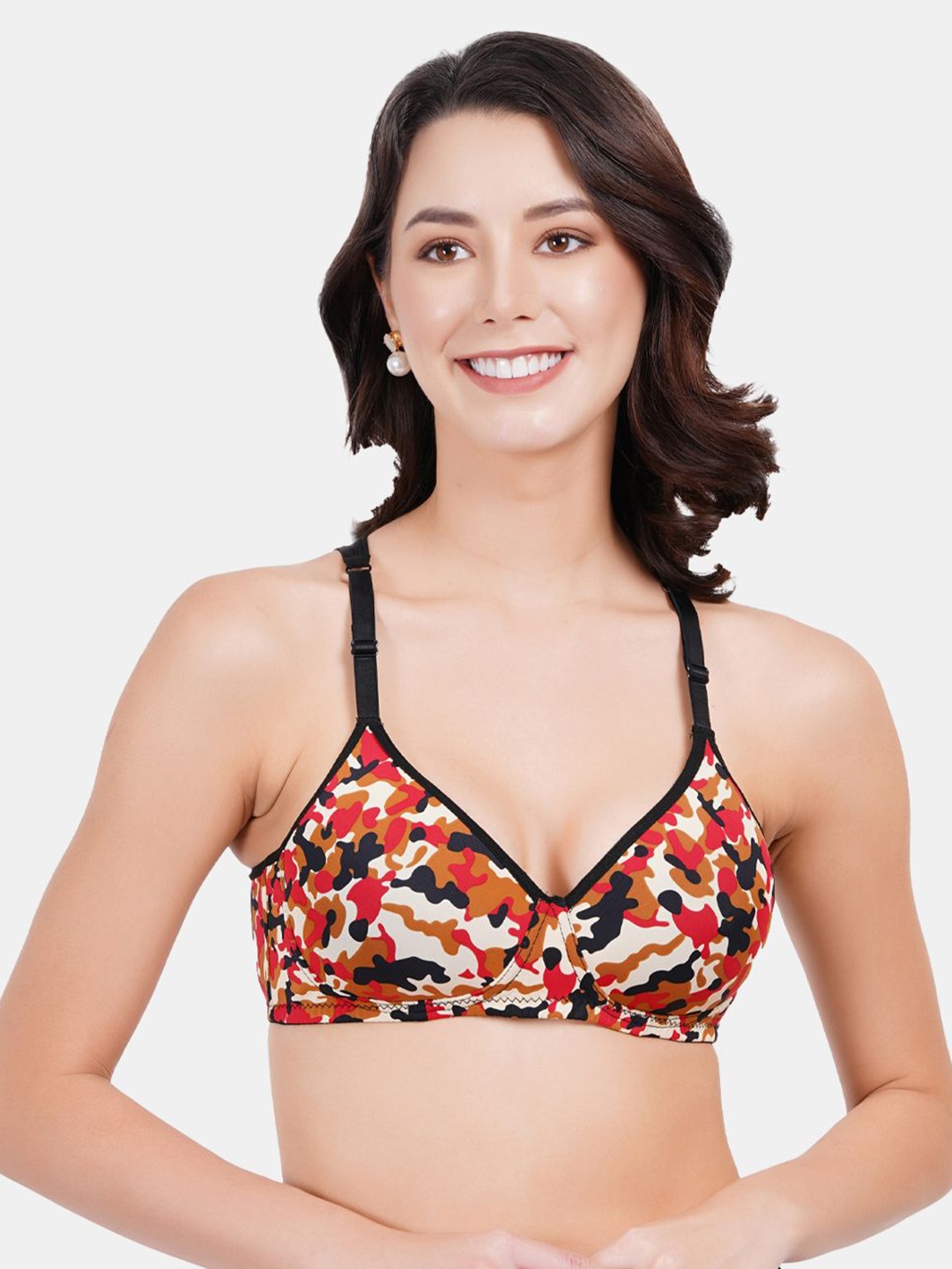 

Amour Secret Abstract Bra Full Coverage Non-Wired Lightly Padded, Red