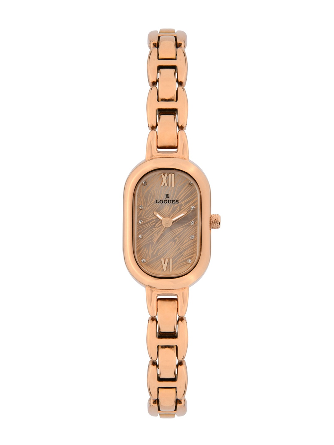 

L LOGUES Women Brass Dial & Bracelet Style Straps Analogue Watch L 6177 WM-06, Rose gold