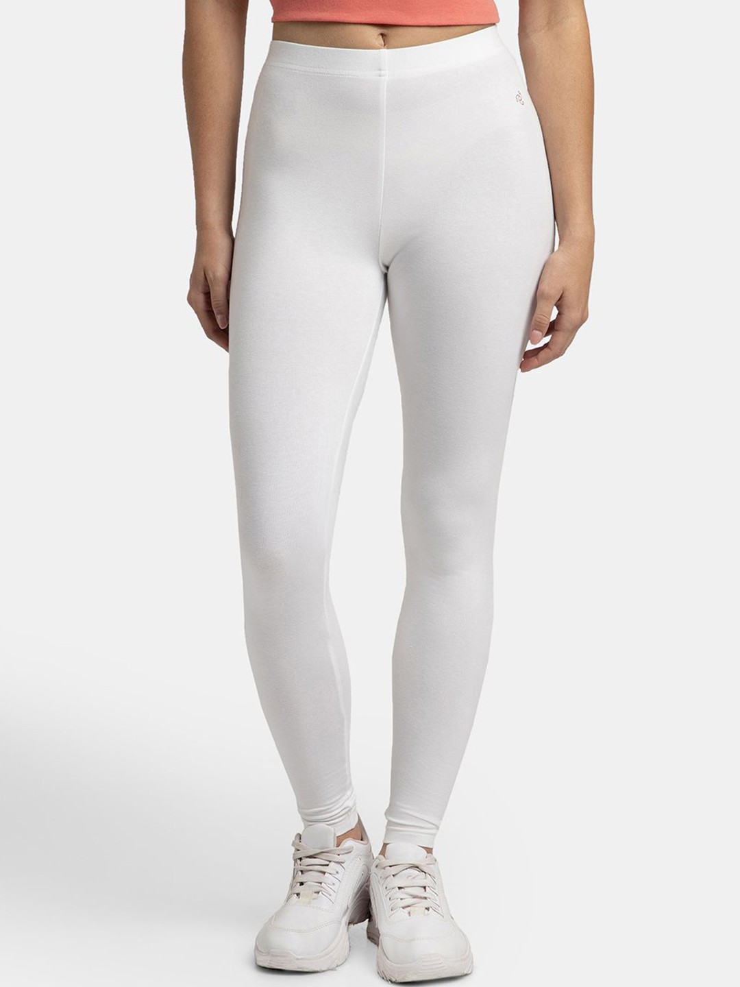 

Jockey Super Combed Cotton Stretch Leggings with Ultrasoft Waistband-AW87, White