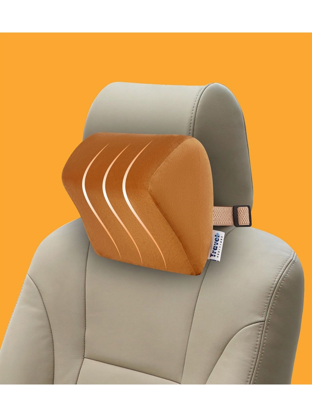 

Travel Blue Beige Big Memory Foam Filling Ultra Soft Car Seat Head Rest Pillow