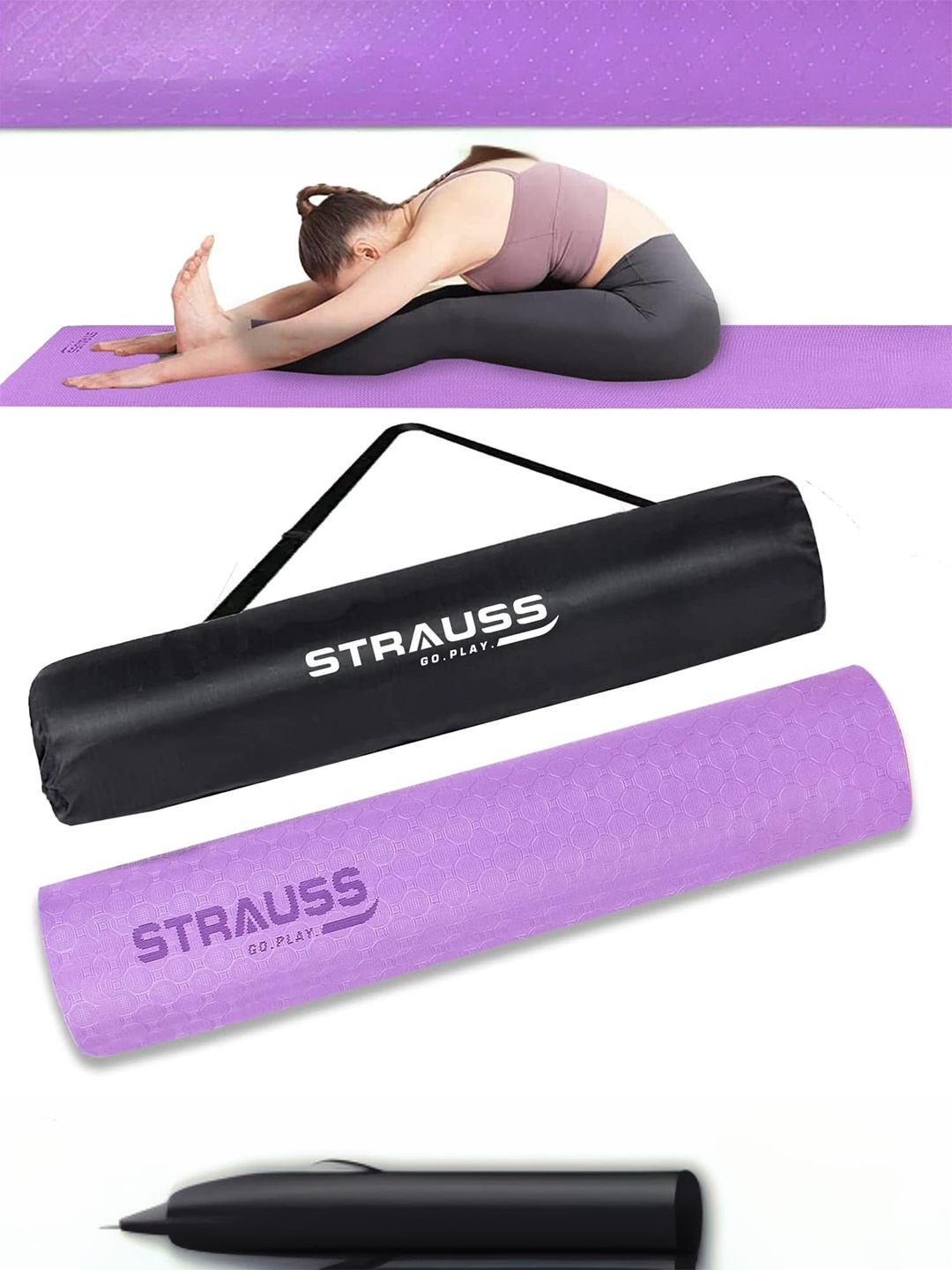 

STRAUSS Purple Rectangular Anti-Skid Yoga Mat