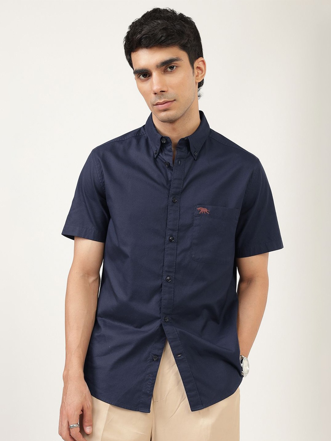 

Andamen Men Premium Opaque Casual Shirt, Navy blue