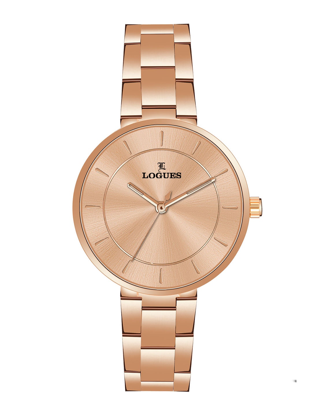 

L LOGUES Women Brass Dial & Bracelet Style Straps Analogue Watch L 6181 WM-06, Rose gold