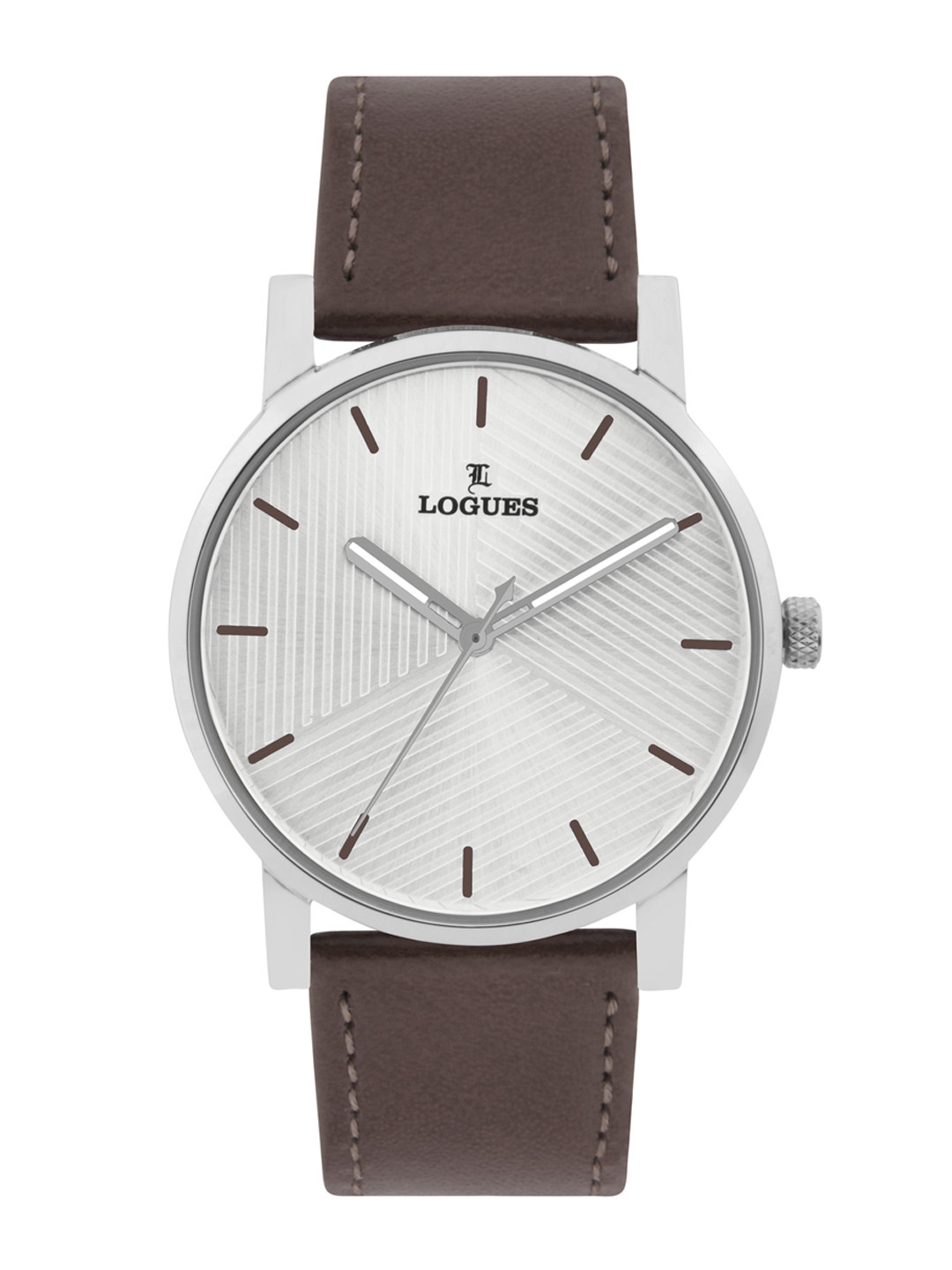 

L LOGUES Men Brass Dial & Leather Straps Analogue Watch G E-856 SL-02, Brown