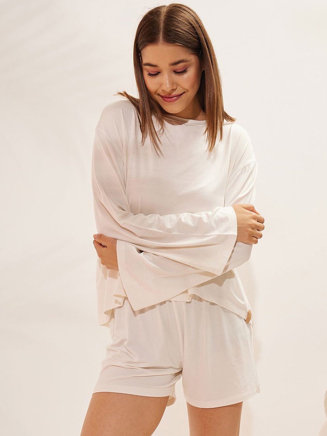 

Sweet Dreams Simply Lazy Slothful Bermuda Set, White