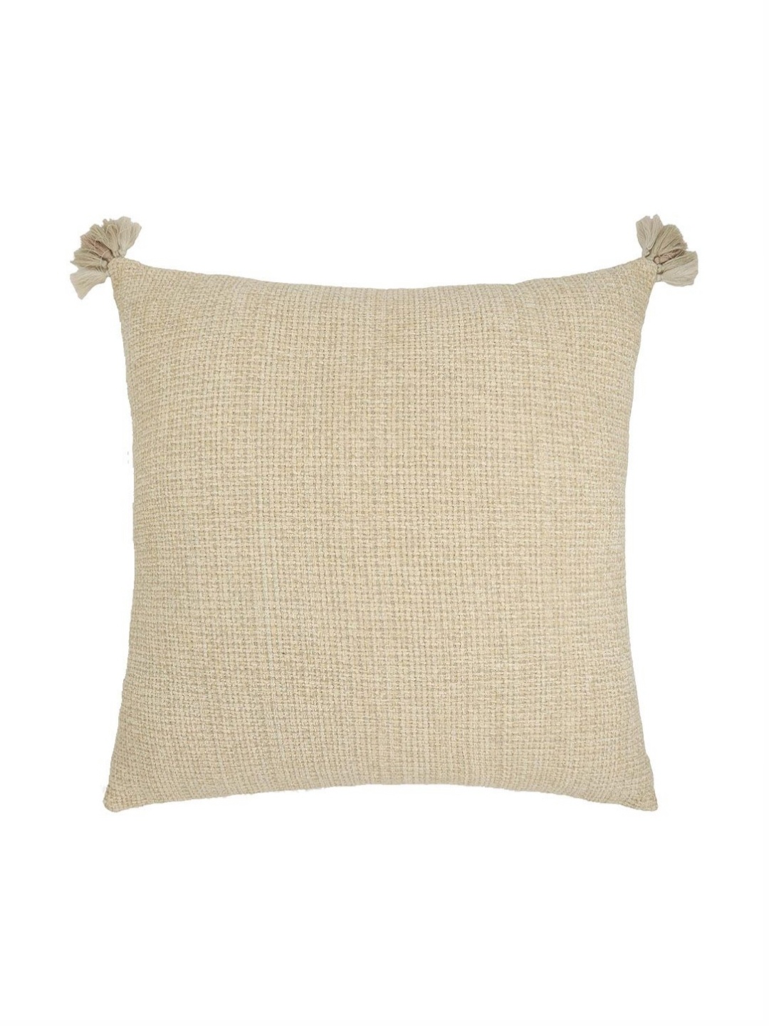 

ONSETHOMES raunak Cream-Coloured Self Design Square Cushion Cover