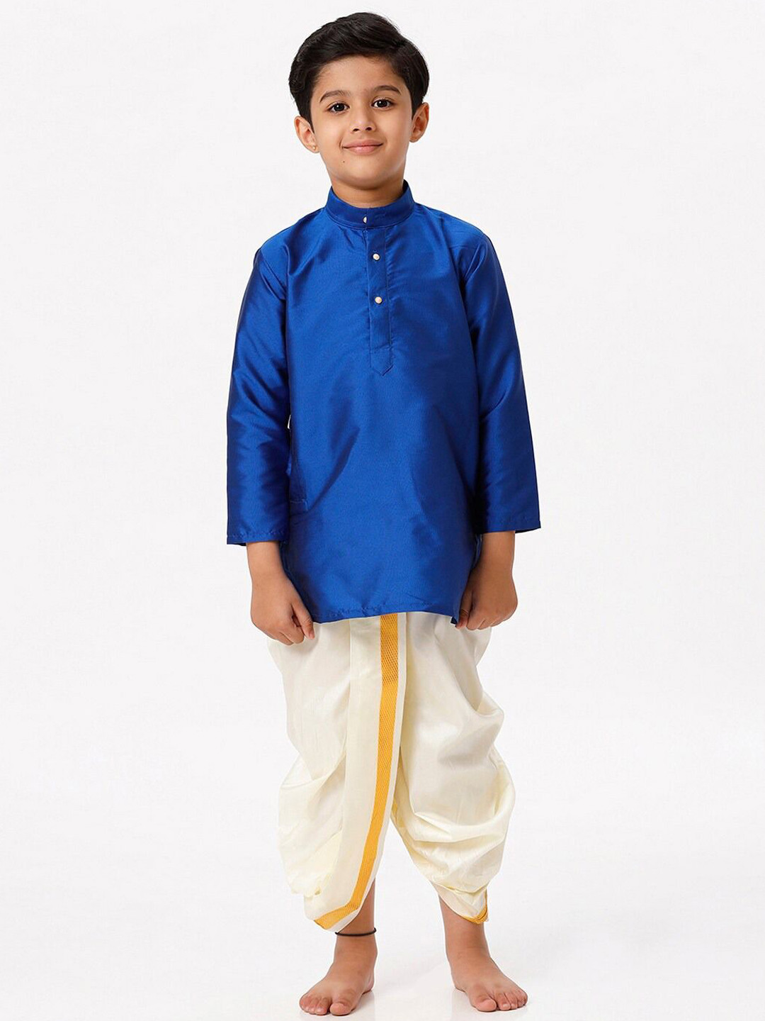 

Ramraj Boys Kurta With Panchakacham, Blue
