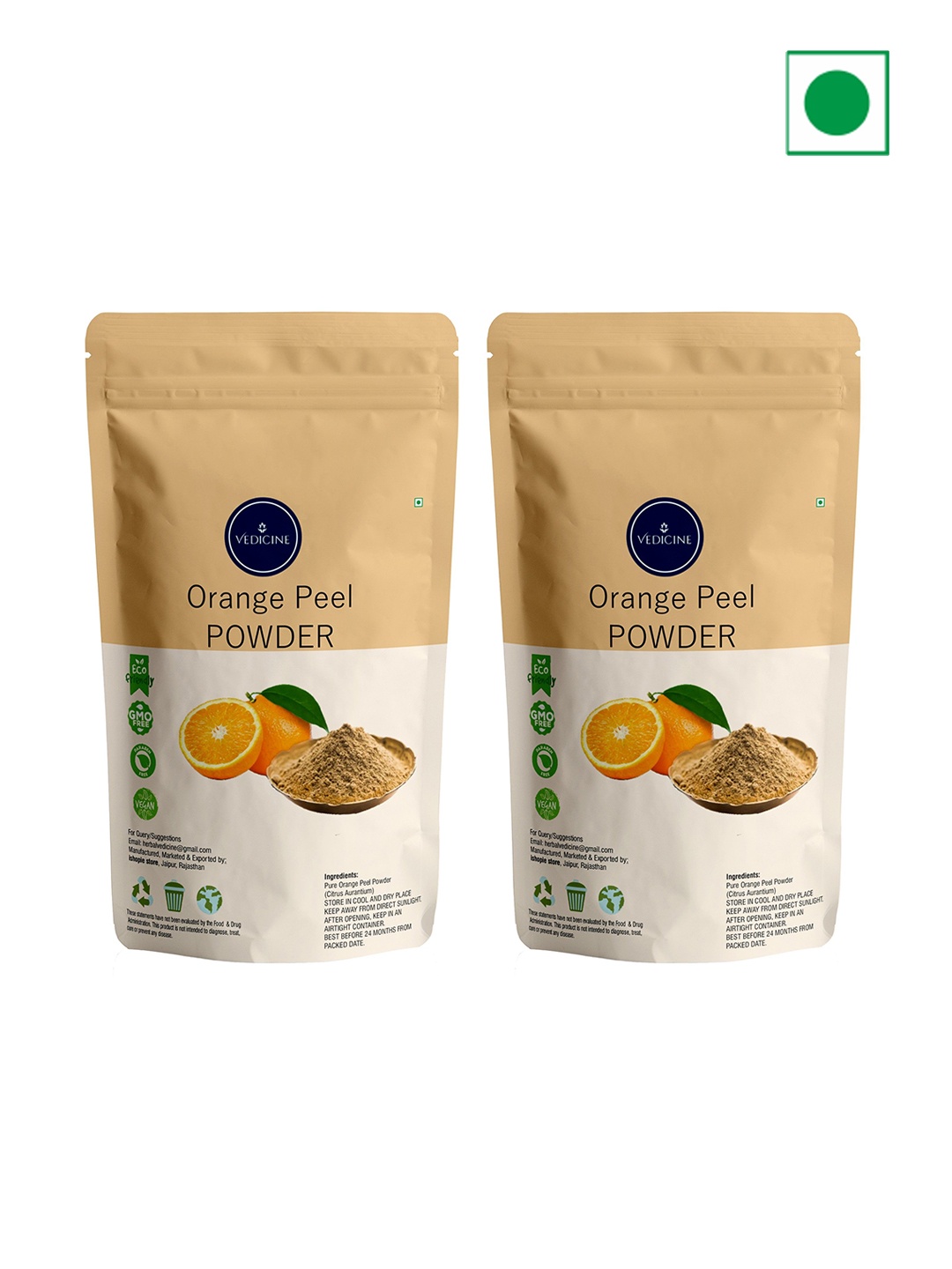 

VEDICINE Set Of 2 Orange Peel Powder Face Pack-100g Each