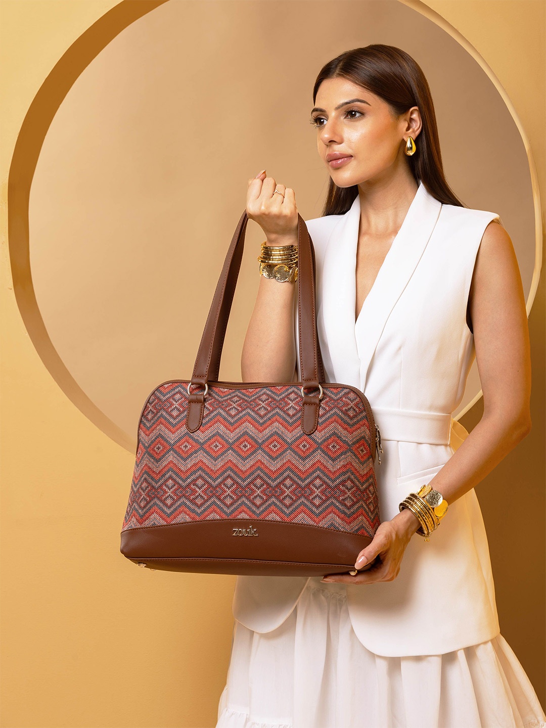 

ZOUK Printed Structured Shoulder Bag, Multi