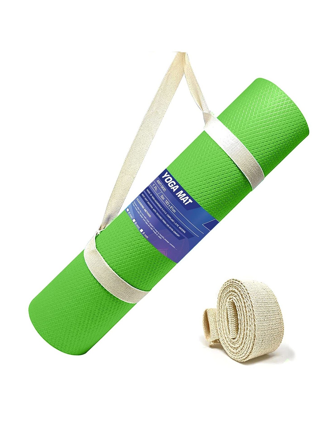 

STRAUSS Green Rectangular Anti-Skid Yoga Mat