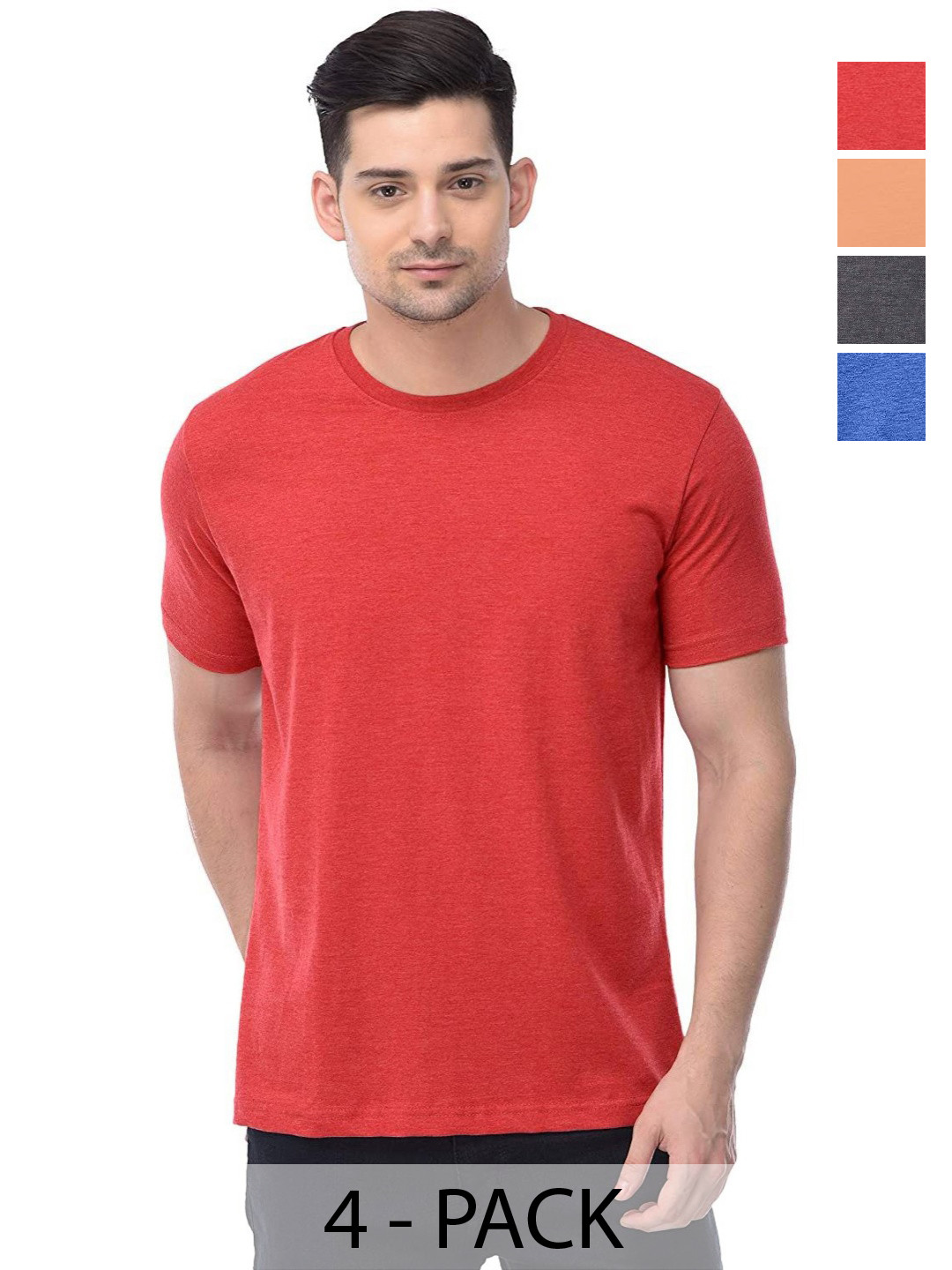 

COLOR CAPITAL Unisex Pack Of 4 Cotton T-Shirts, Na