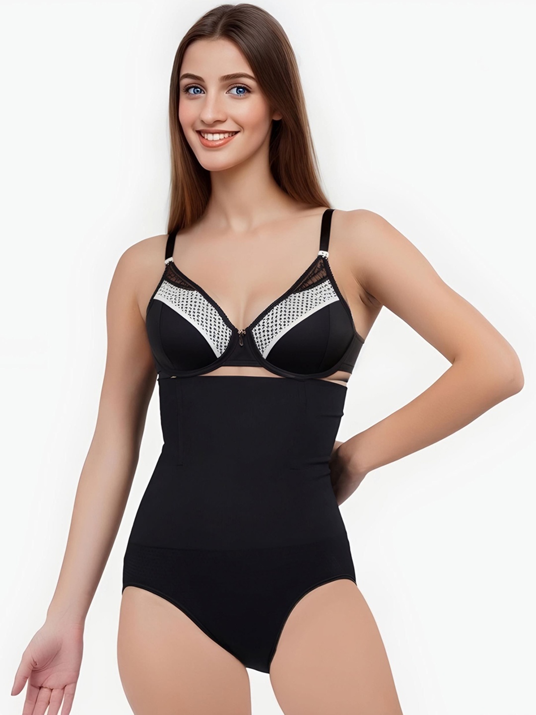 

DUNBERRY LONDON Full Seamless Tummy Control Tummy Shaper Shapewear High Waist Cincher, Black
