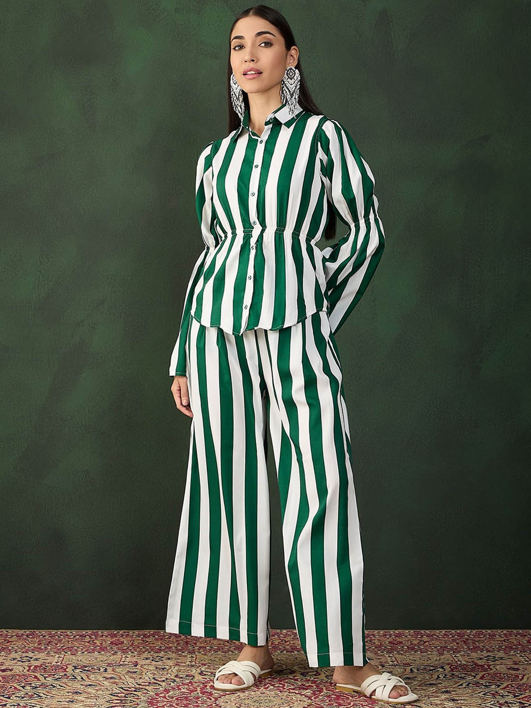 

all about you Striped Top With Trousers Co-Ords, White