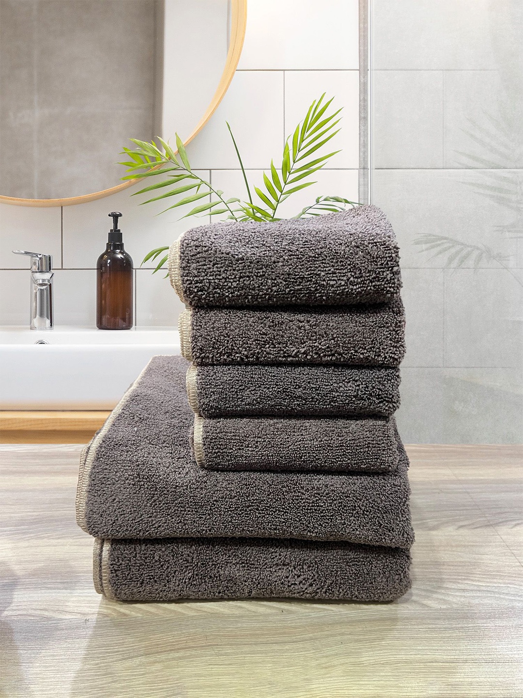 

LABHAM Insignia Brown 6 Pieces 450 GSM Super Soft Ultra Absorbant Towel Set