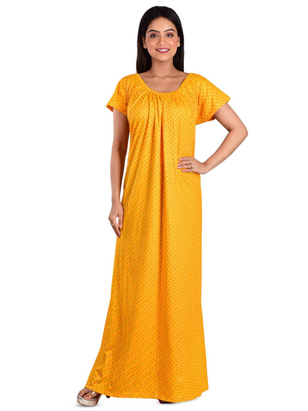 

DUI KONNA Printed Maxi Nightdress, Yellow