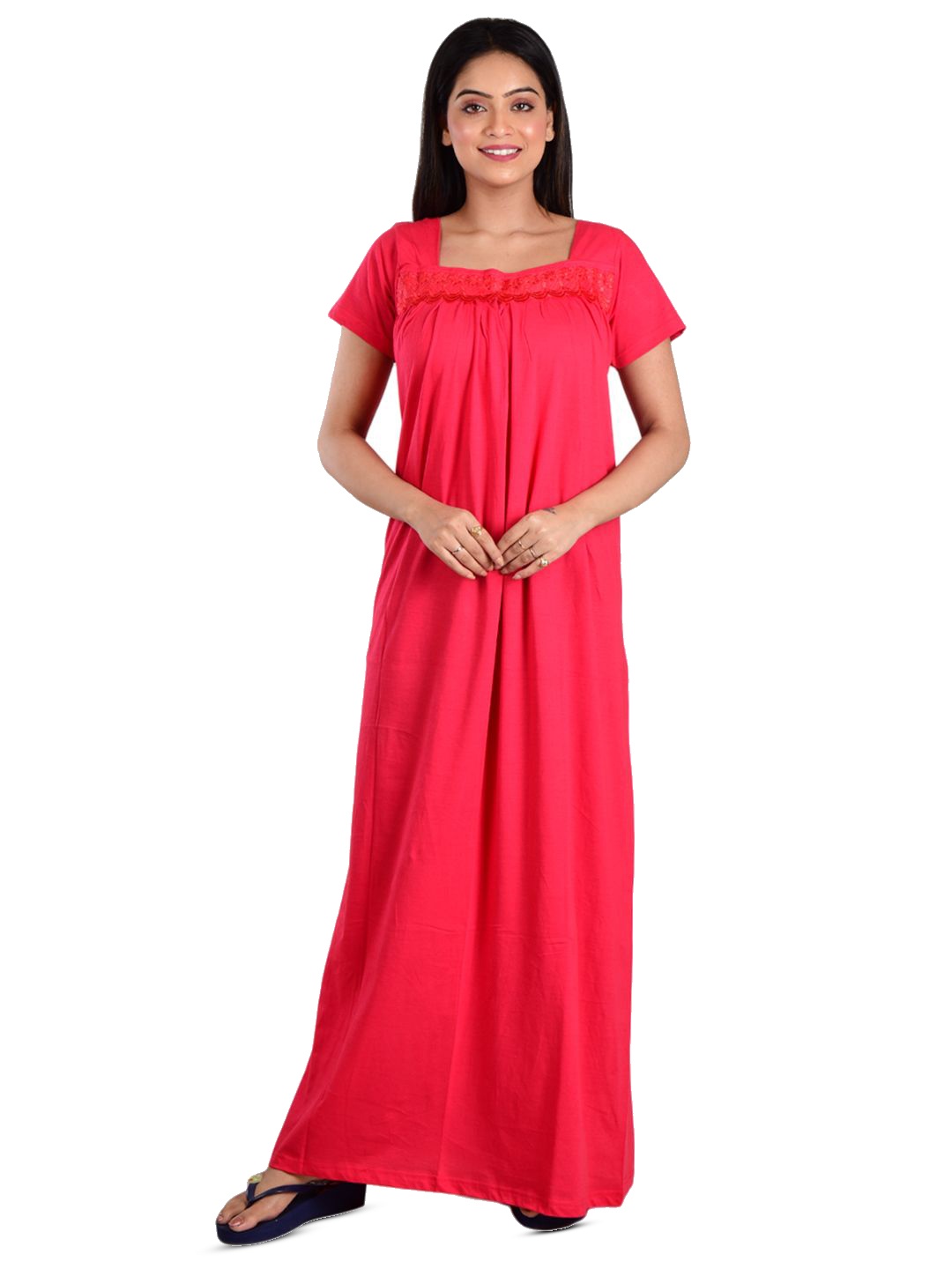 

DUI KONNA Solid Maxi Nightdress, Red