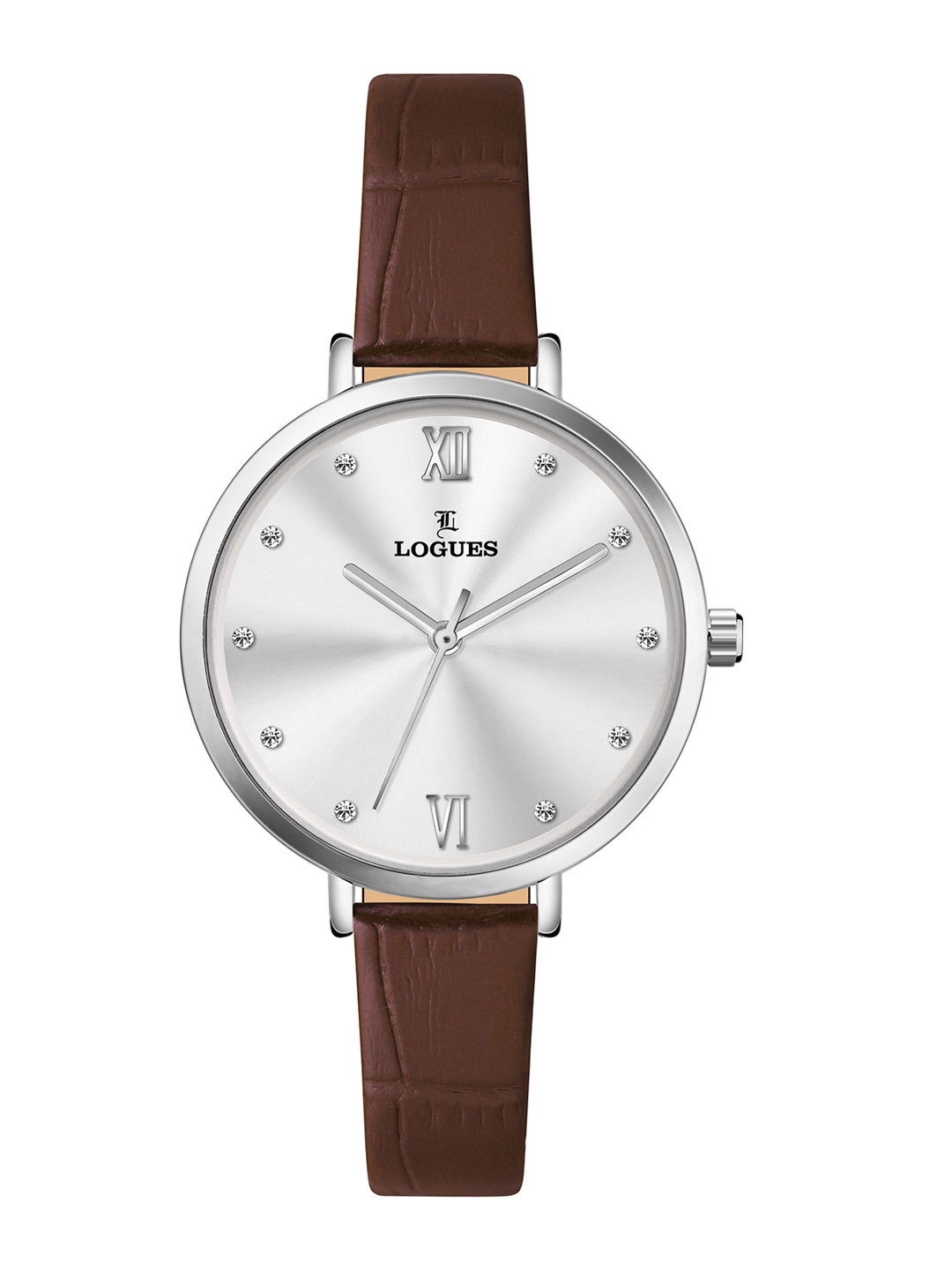 

L LOGUES Women Brass Dial & Leather Straps Analogue Watch L E-685 SL-02, Brown