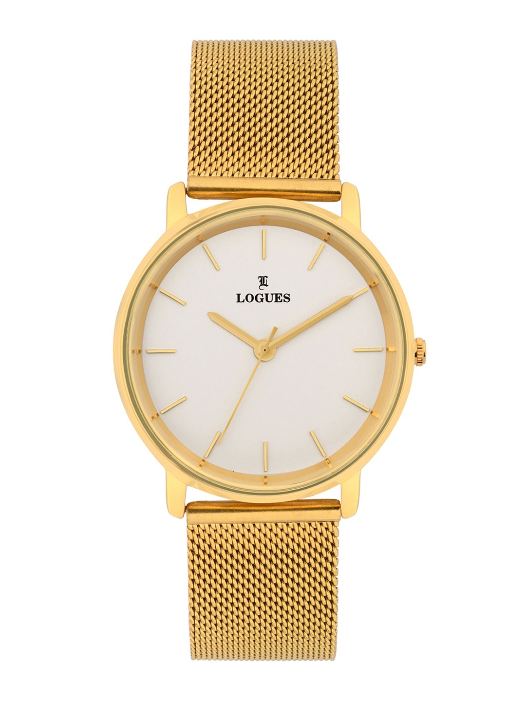 

L LOGUES Unisex Brass Dial & Bracelet Style Straps Analogue Watch P E-953 YZ-02, Gold