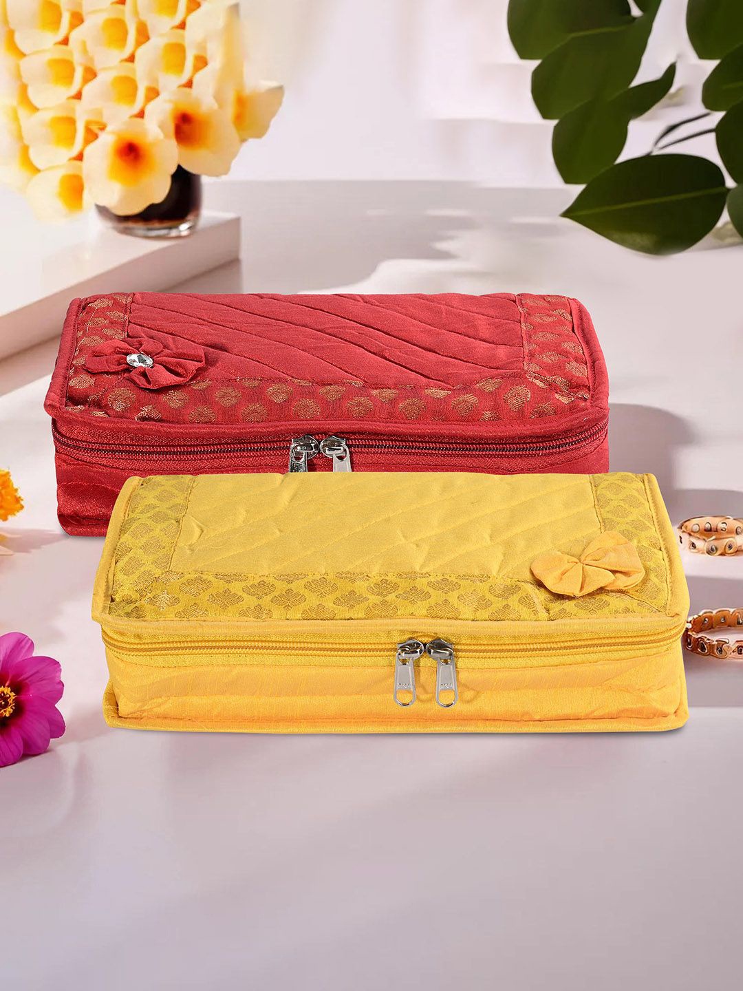 

Kuber Industries Yellow & Red 2 Pieces Jewellery Organisers