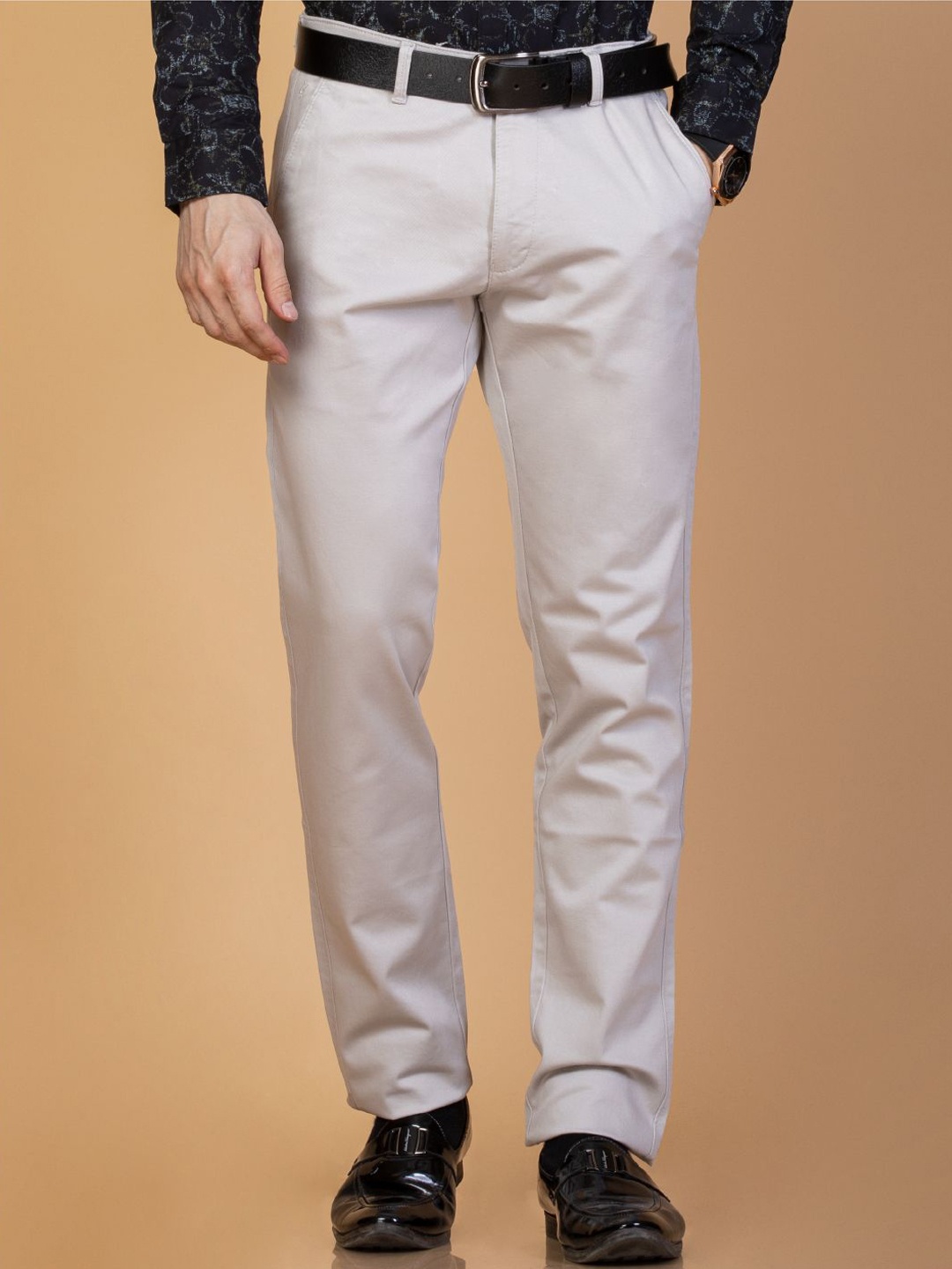 

Monterrey SF Men Smart Slim Fit Easy Wash Trousers, Grey