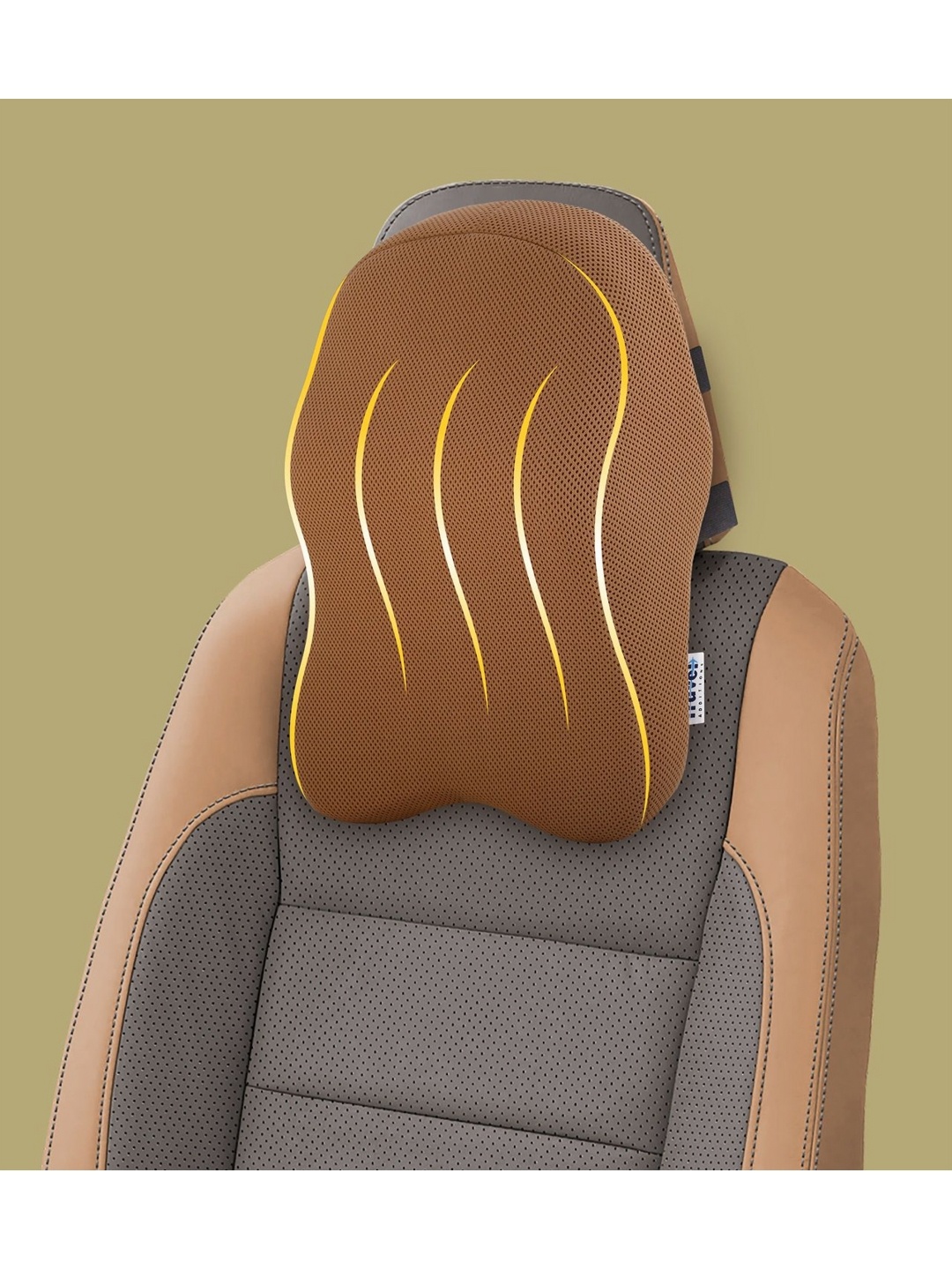 

Travel Blue Beige Memory Foam Filling Ultra Soft Car Seat Head Rest Pillow