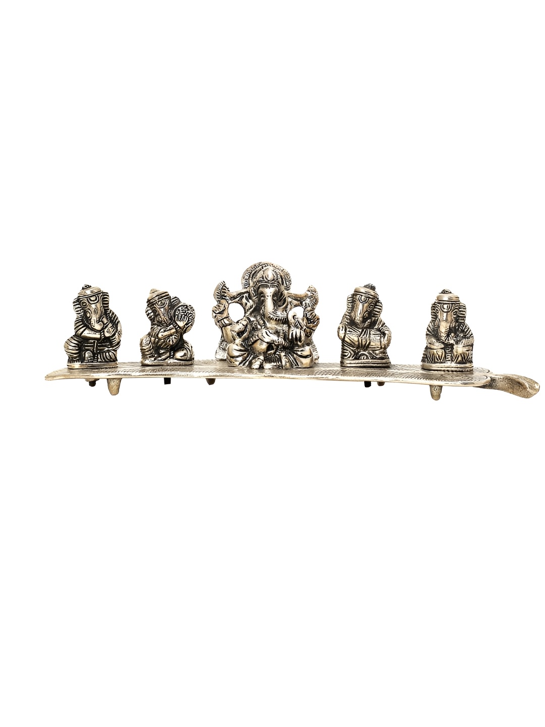 

INTERNATIONAL GIFT Silver Toned Musical Ganesh Idol Showpiece