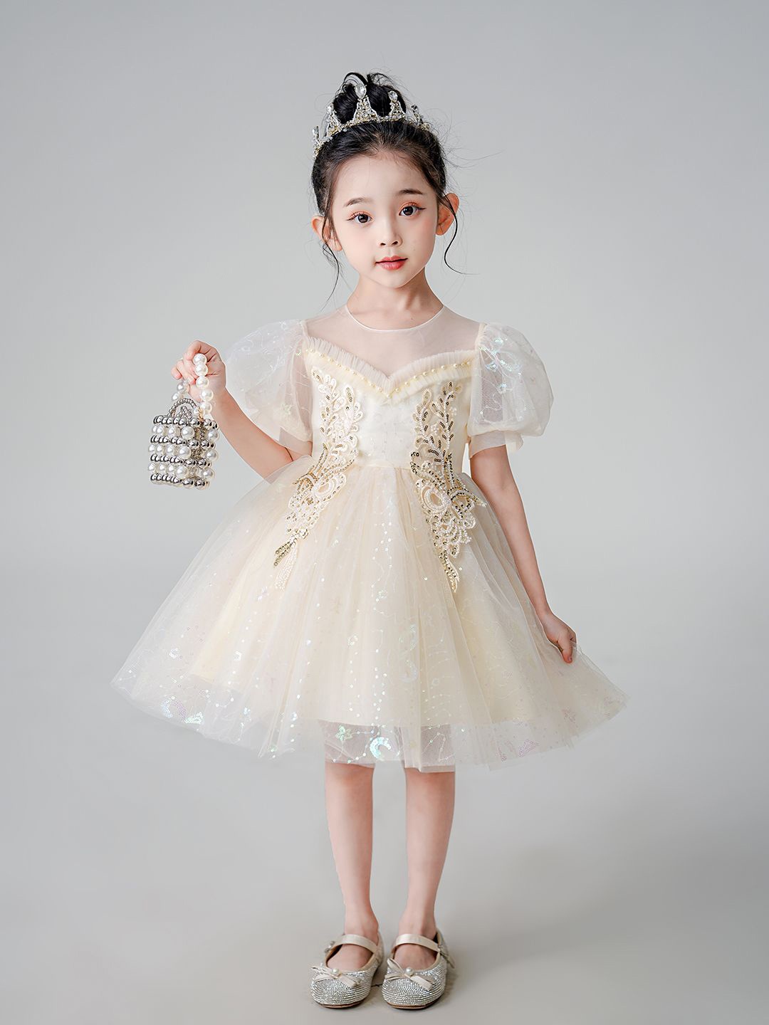 

JC SPARKLE Fit & Flare Dress, Champagne